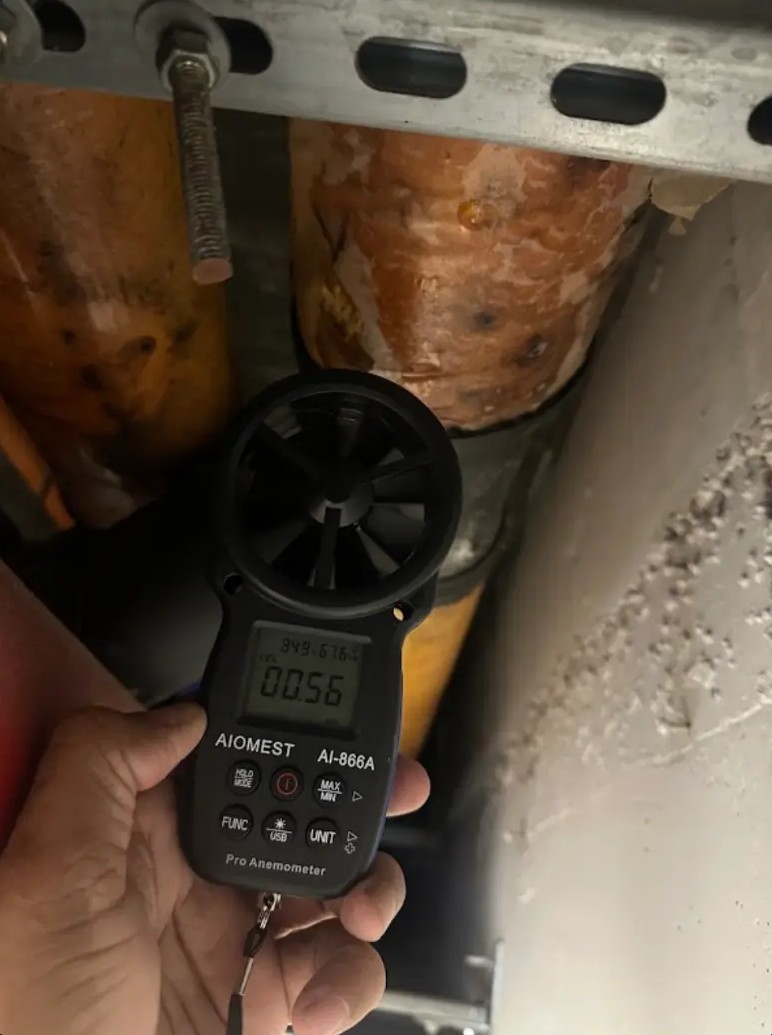 Why Chilled Water Pipe Condensation Is Not Always an Insulation Problem — LossPoint forensic field investigation photograph